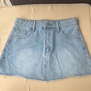 Light Blue Denim Mini Skirt
